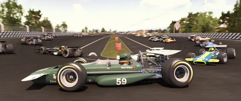 Rolf Biber taking the hairpin on lap 1