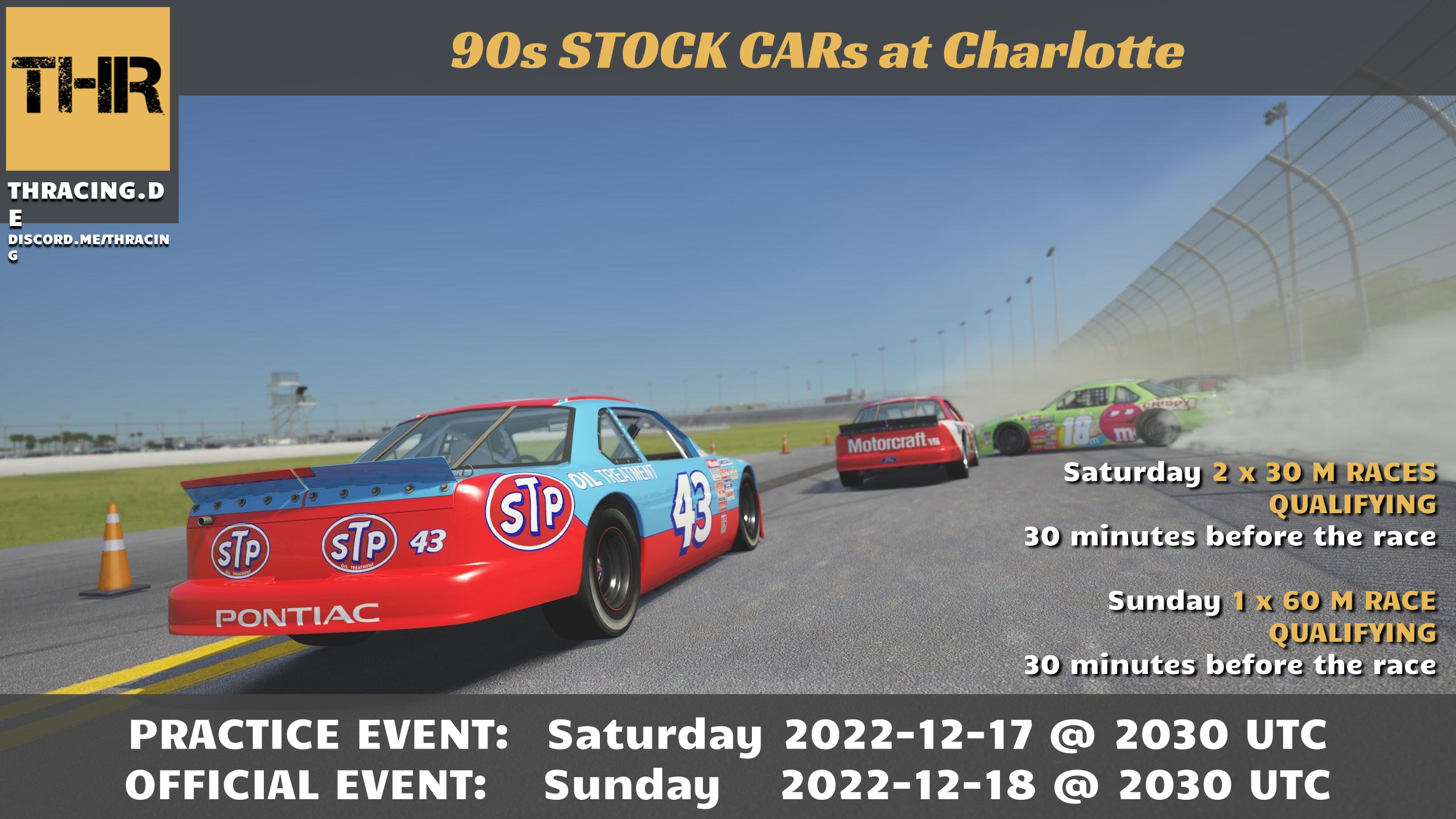 90s Stock Cars at Charlotte - Fun Event Raceposter