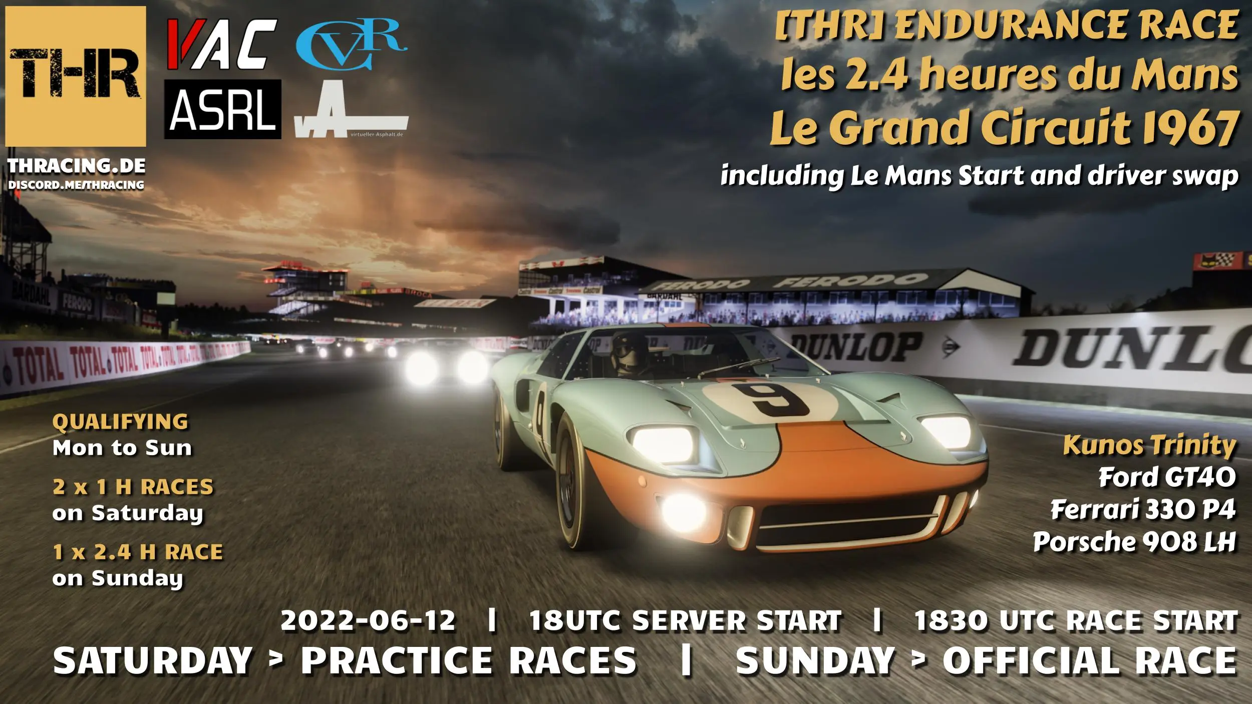 2nd THR Endurance - 2.4 hours at Le Grand Circuit Raceposter