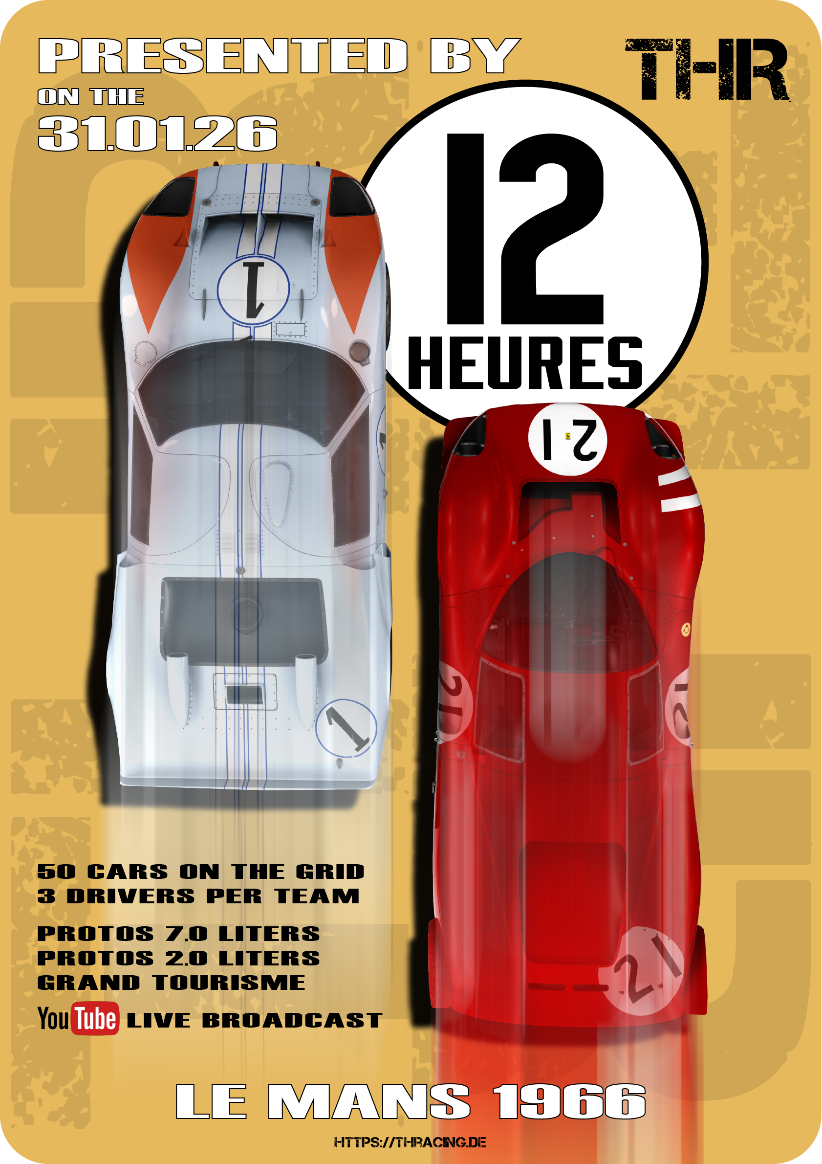 6th THR Endurance - 12 Heures du Mans Raceposter