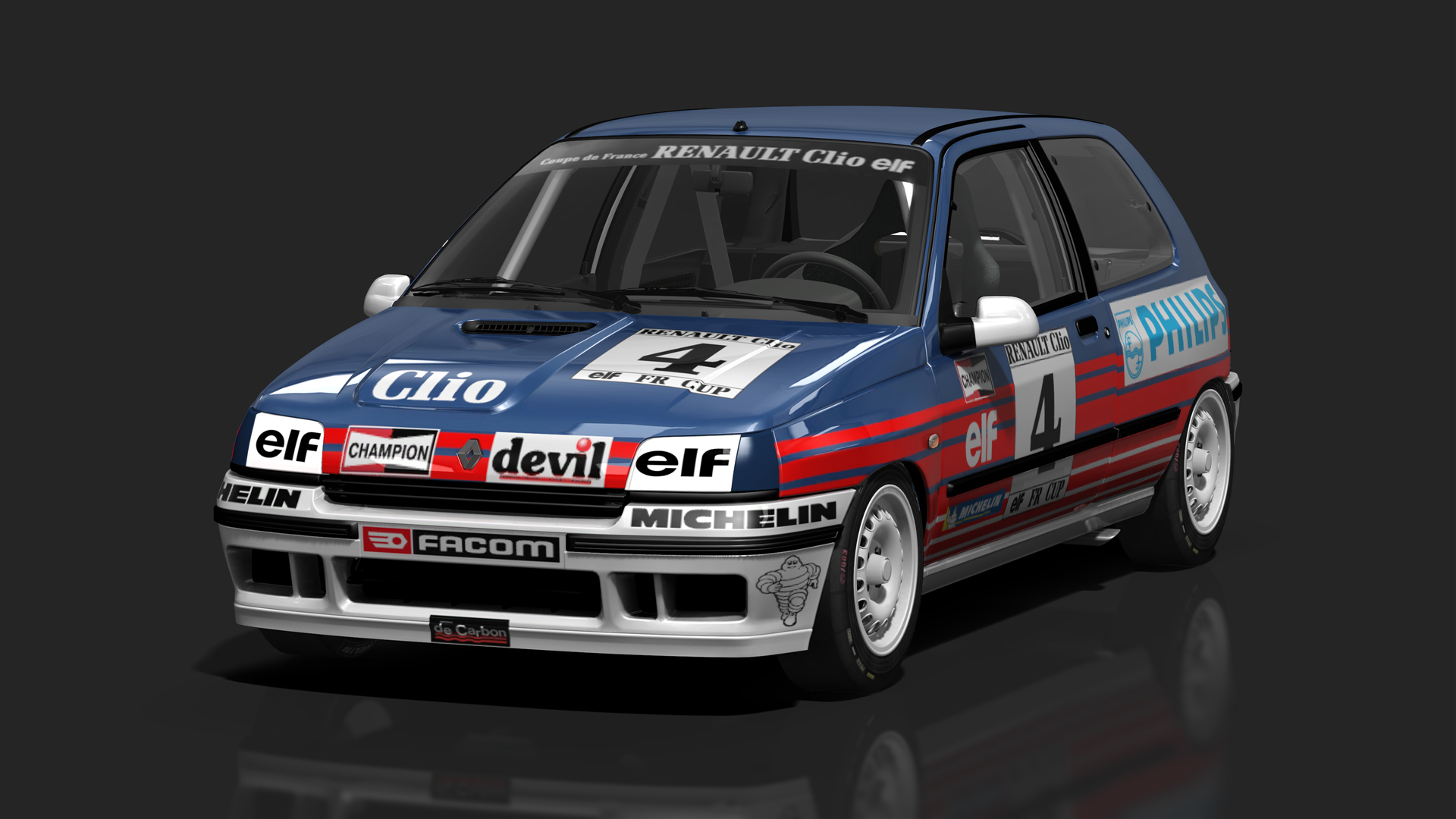 Renault Clio I 16S Cup THR · 4_bleu_phillips