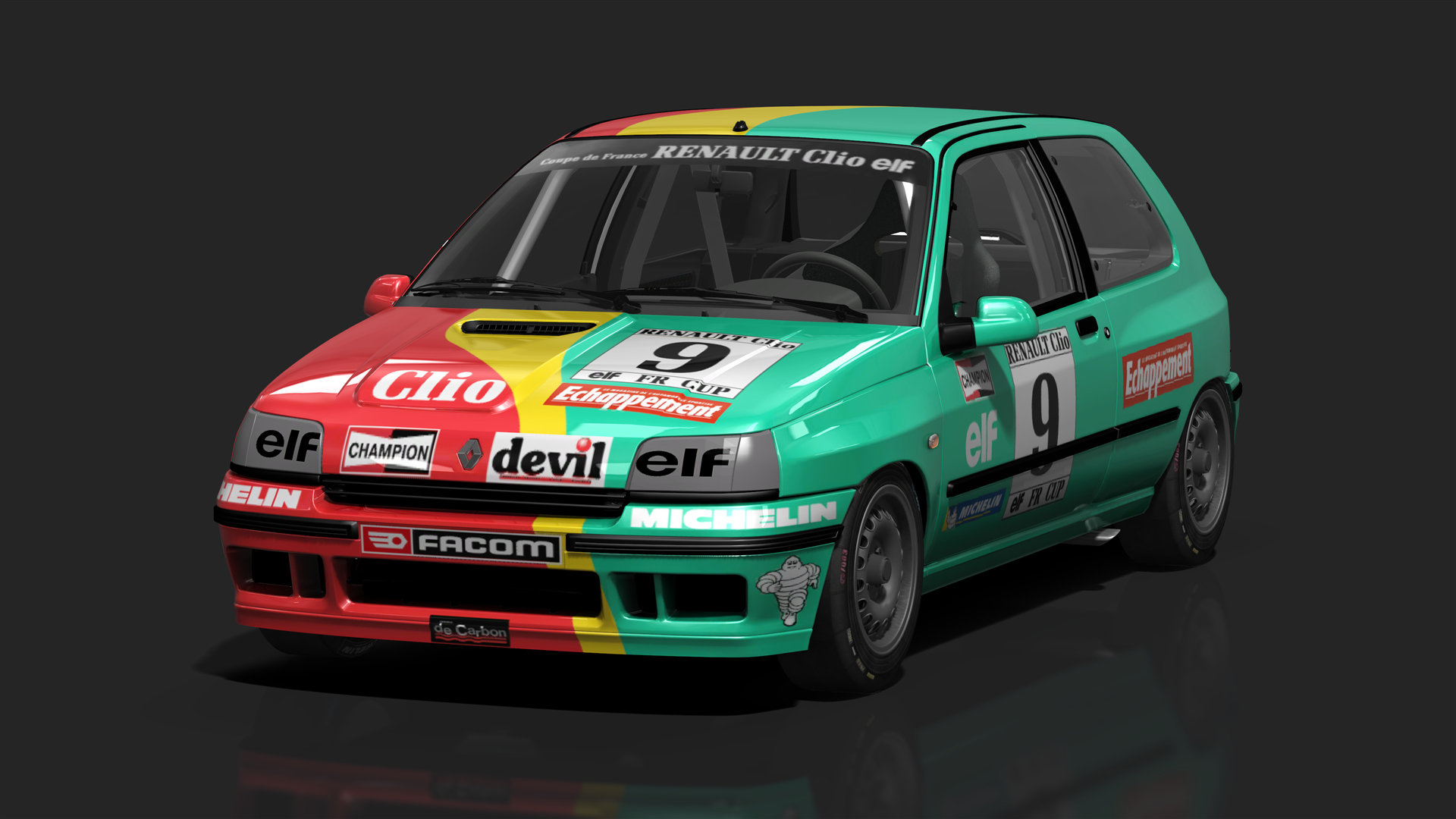 Renault Clio I 16S Cup THR · 9_blanche_verte